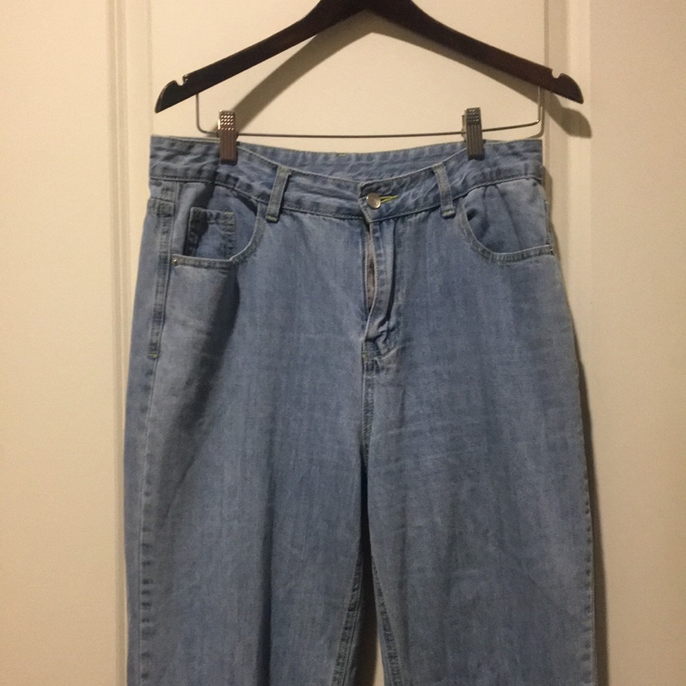 Shein womens High Waisted High Rise Light Wash Denim Jeans size L